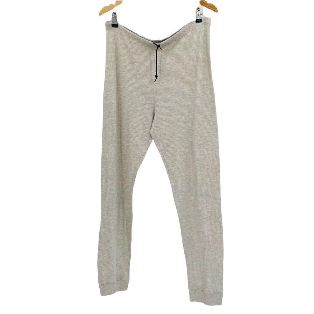 Victoria’s Secret beige waffle knit lounge pants size small
